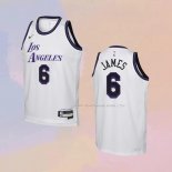 Maglia Bambino Los Angeles Lakers LeBron James NO 6 Citta 2022-23 bianco
